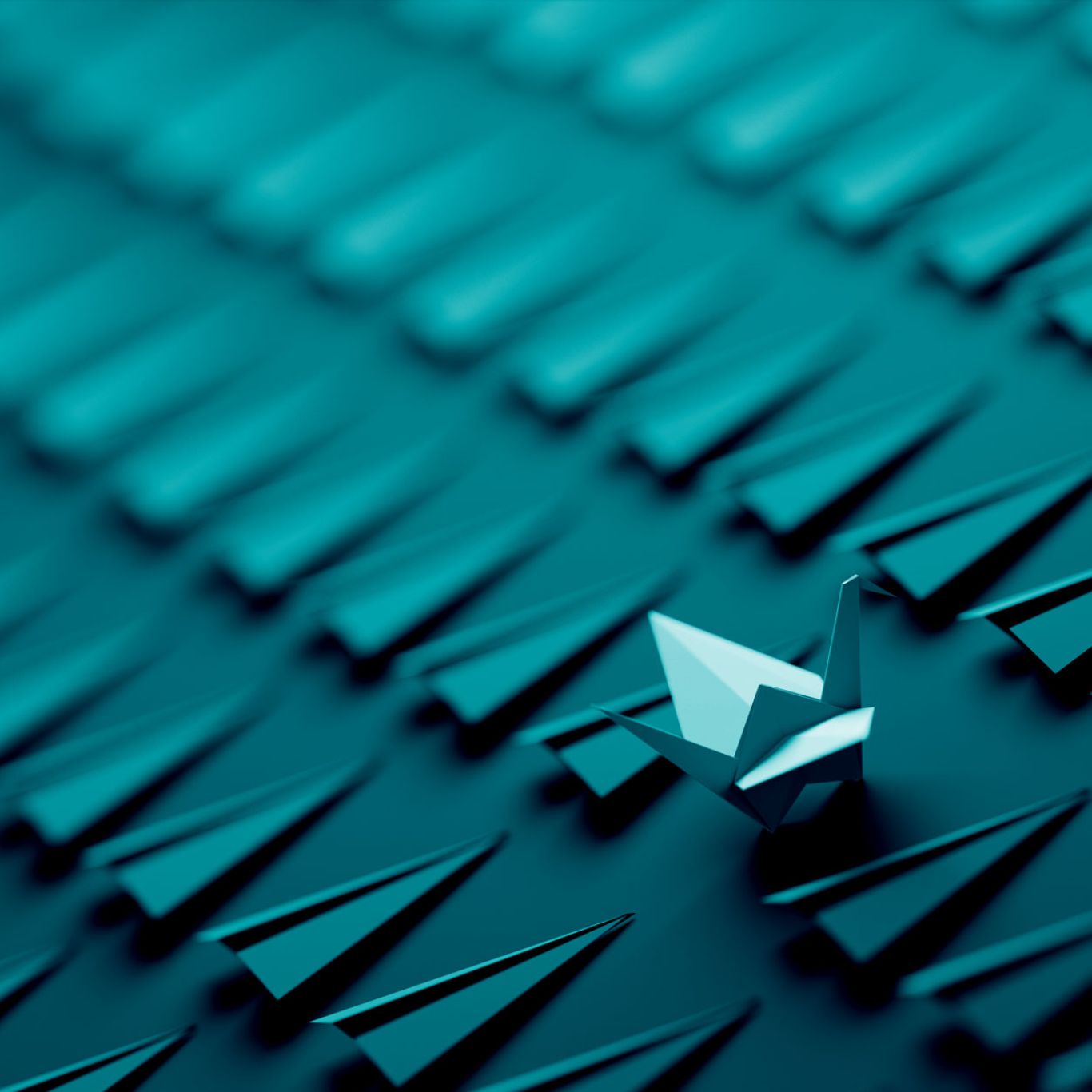 Abstract image of closed paper with one spreading it's wings